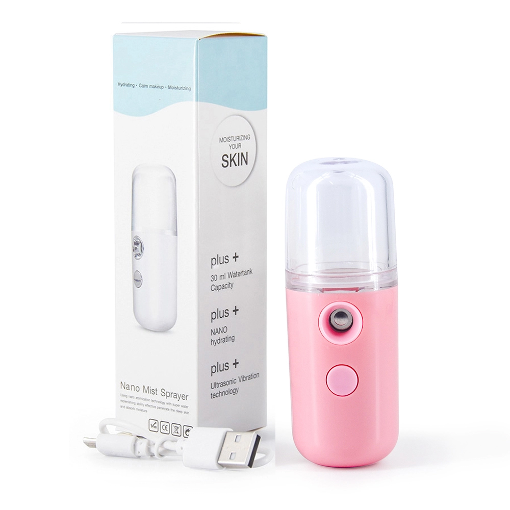 Face Steamer - เครื่องพ่นไอน้ำนาโนพกพาสำหรับใบหน้า เครื่องพ่นไอน้ำนาโนสำหรับขนตาแบบ USB เครื่องดูแลผิวหน้าแบบพกพาสำหรับให้ความชุ่มชื้นแก่ผิวหน้า แต่งหน้าประจำวัน
