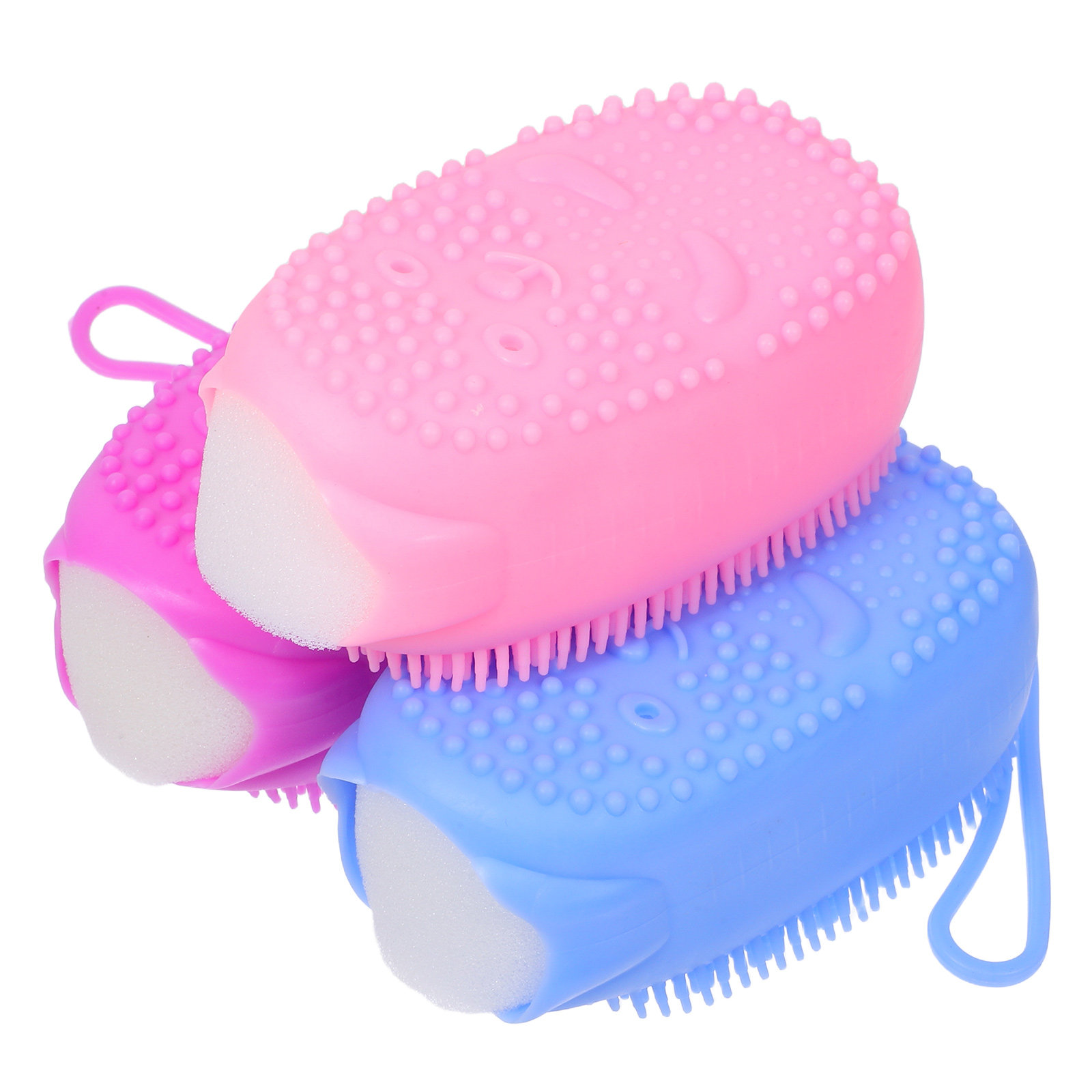 Body Brush - 3 ชิ้น ฟองน้ำขัดผิว แปรงซิลิโคนขัดตัว สำหรับขัดหลัง ใช้ในห้องอาบน้ำ
