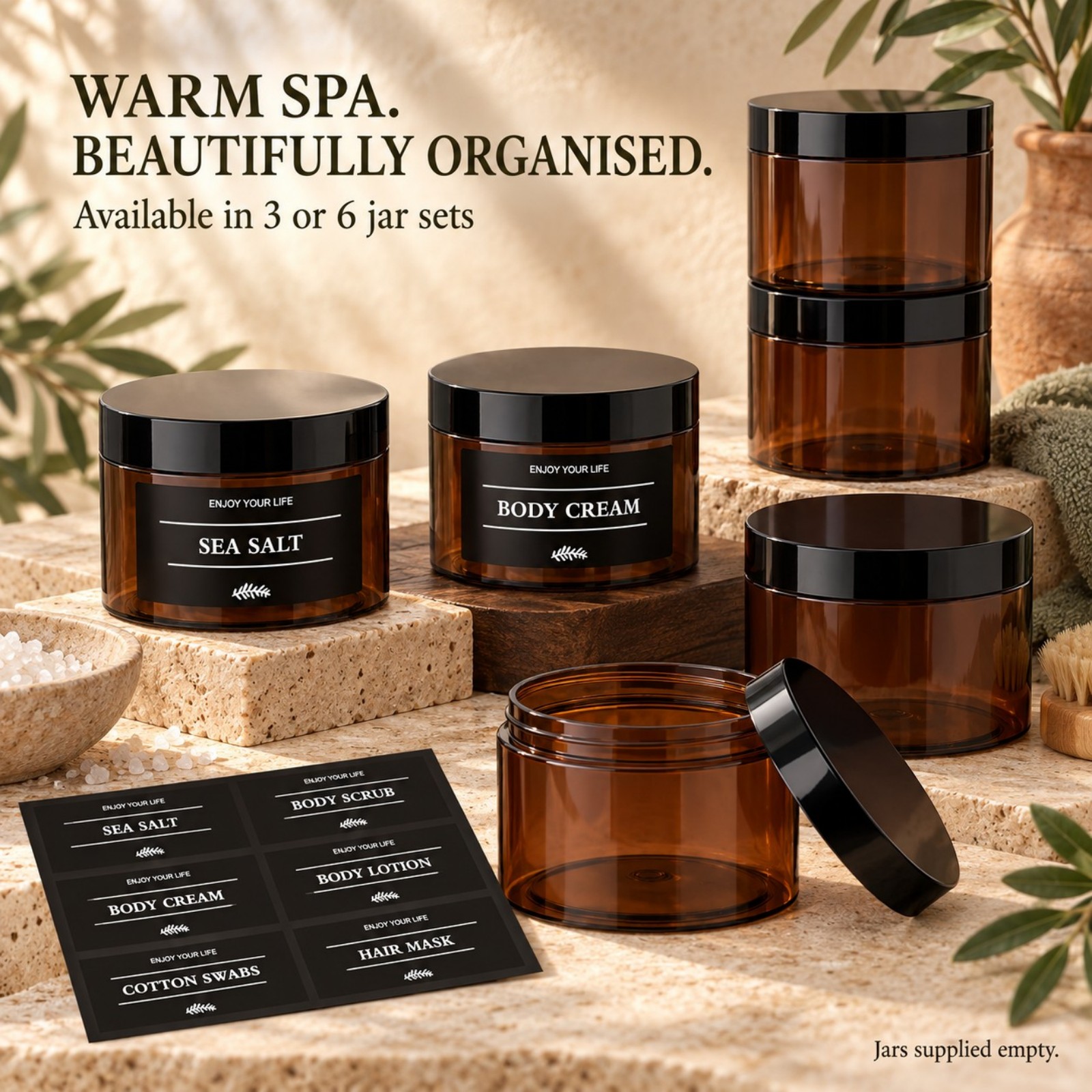 ชุดโหลเก็บของในห้องน้ำ 3 ชิ้น  - Bath Salts บทวิจารณ์และราคา